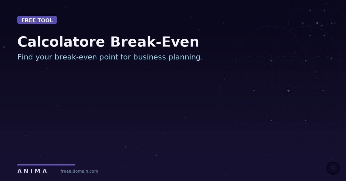 Immagine illustrativa per lo strumento calcolatore break even
