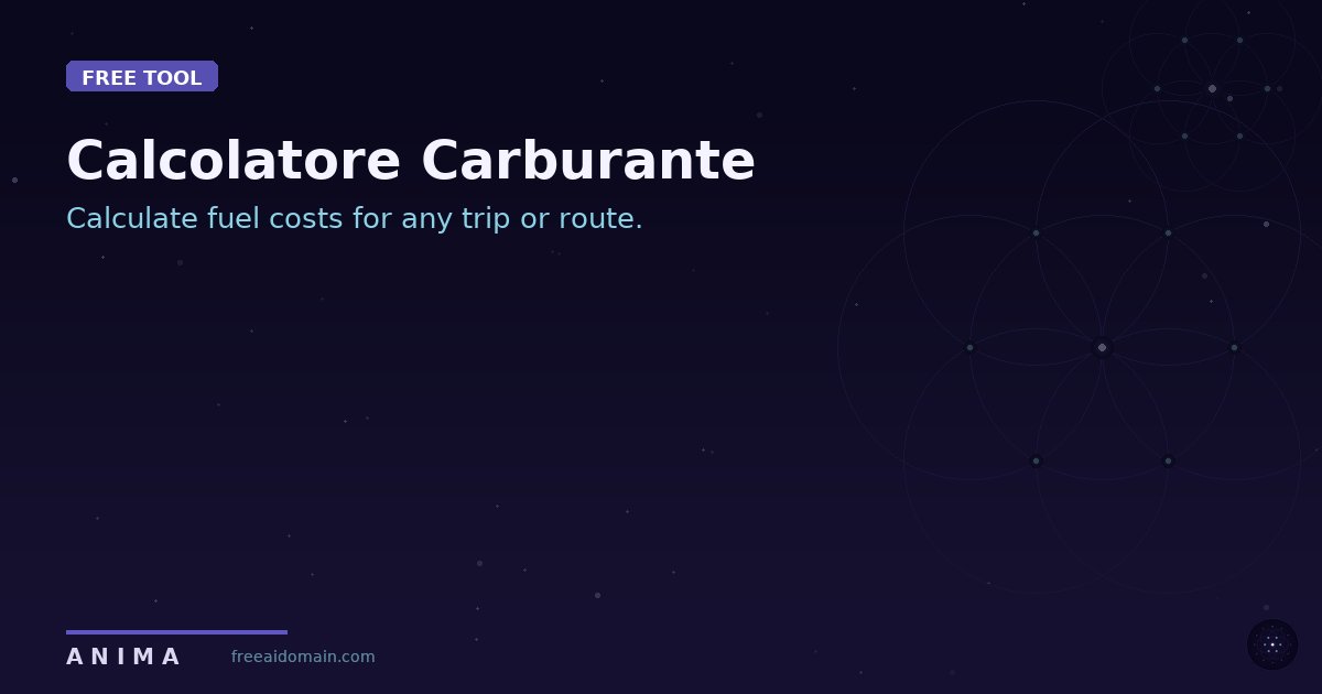 Immagine illustrativa per lo strumento calcolatore carburante