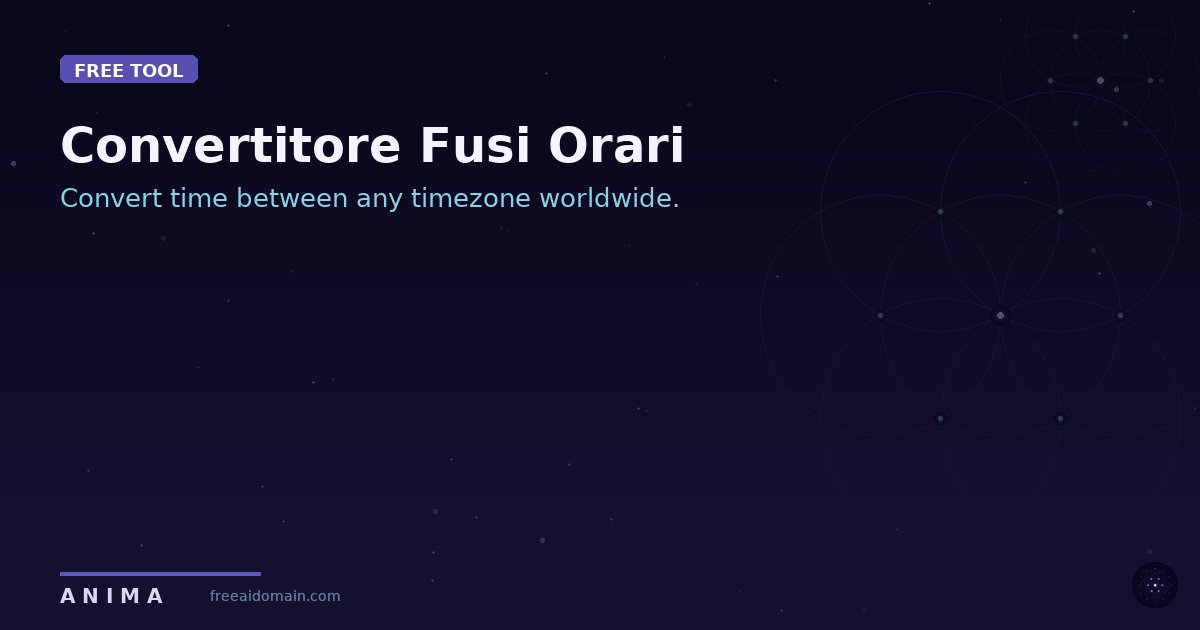 Immagine illustrativa per lo strumento convertitore fusi orari